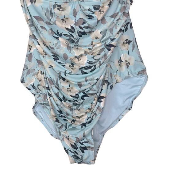 Niptuck Boho Bloom Porcelain Twist One Piece Swimsuit - FLORAL CREAM MINT - Picture 8 of 11